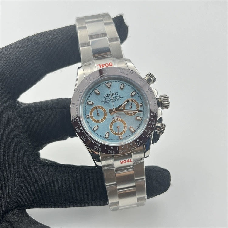Seiko Daytona Ice Blue Mod Watch