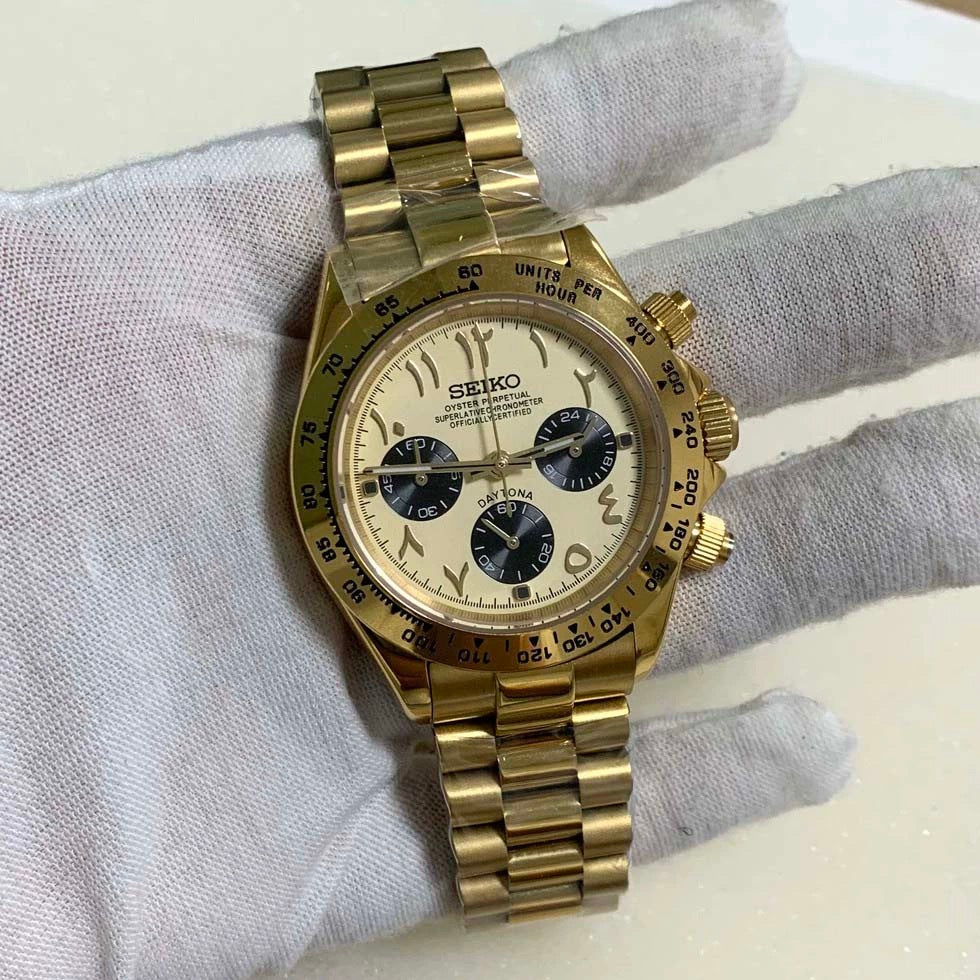 Seiko Daytona Gold Arabic Mod Watch