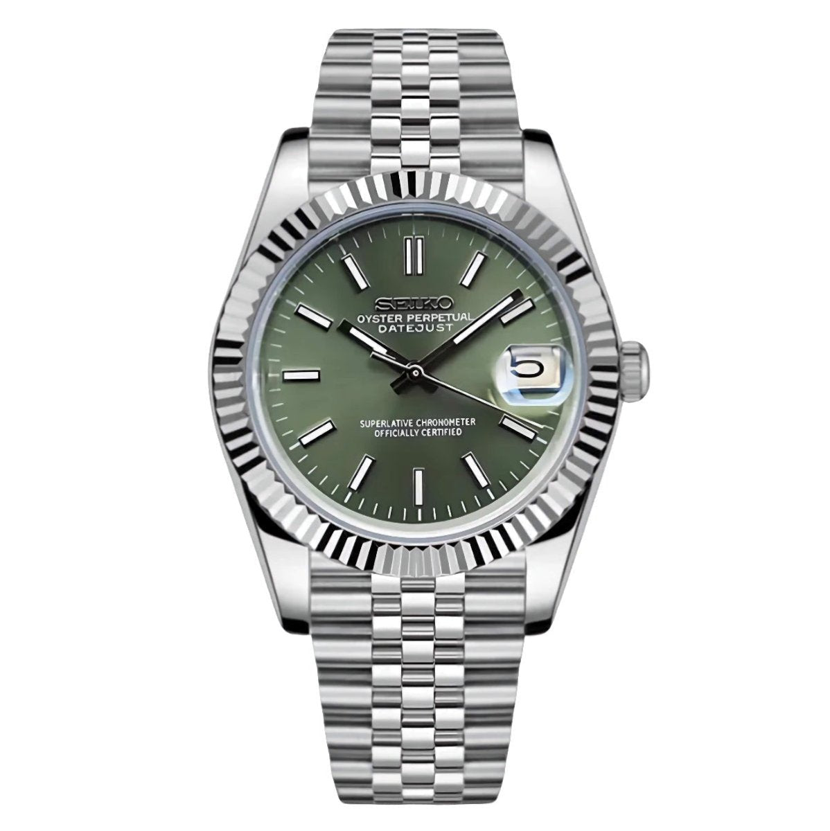 Seiko Datejust Green Mod Watch